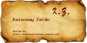 Kalocsay Zalán névjegykártya