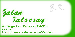 zalan kalocsay business card